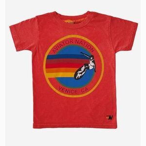 Aviator Nation Kids Red Graphic Tee sz 8 Unisex Red Shirt